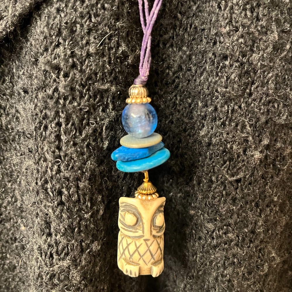 Renee Rayne Bone Owl Necklace